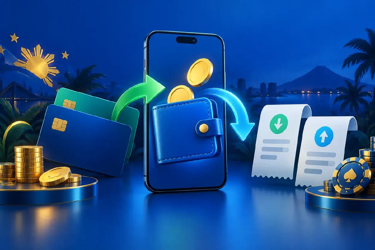 Phone, digital wallet and secure payment transfer illustration