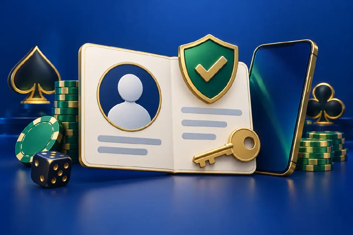 Account profile, verification shield and phone illustration